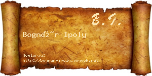Bognár Ipoly névjegykártya